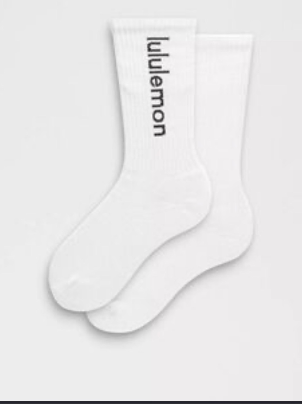 lululemon athletica White with black  wordmark Crew Socks size M